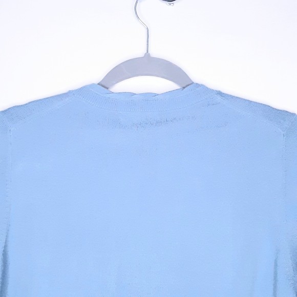 Lands End Womens Baby Blue Twisted Scoop Neck Pullover Sweater Size Large Petite - Picture 5 of 7